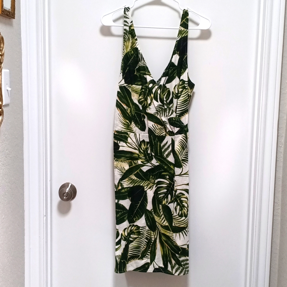 H&M tropical print wrap dress
